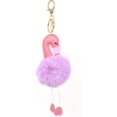 thumbnail image 1 of Cute Key Chains Flamingo Key Ring Fur Ball Pom Pom Keychain for Bag Cellphone Car Key Pendant (Purple), 1 of 4