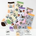 thumbnail image 5 of COOPLUS Womens Crew Socks Fun Multi-Colored Egg Pattern Socks for Women Holiday Gifts 5 pairs, 5 of 7