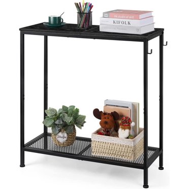 DazzAura Narrow Entryway Console Table, Sofa Table 2-Tier Foyer Table for Hallway Couch