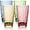 Colorful, variant on 4Pack 350ml Vintage Green Drinking Glasses, Heavy Duty Glassware with Floral Embossed Design , Tumblers for Whisky, Beer, Juice, Wine, Decorative Beverage Cups for Home & Parties