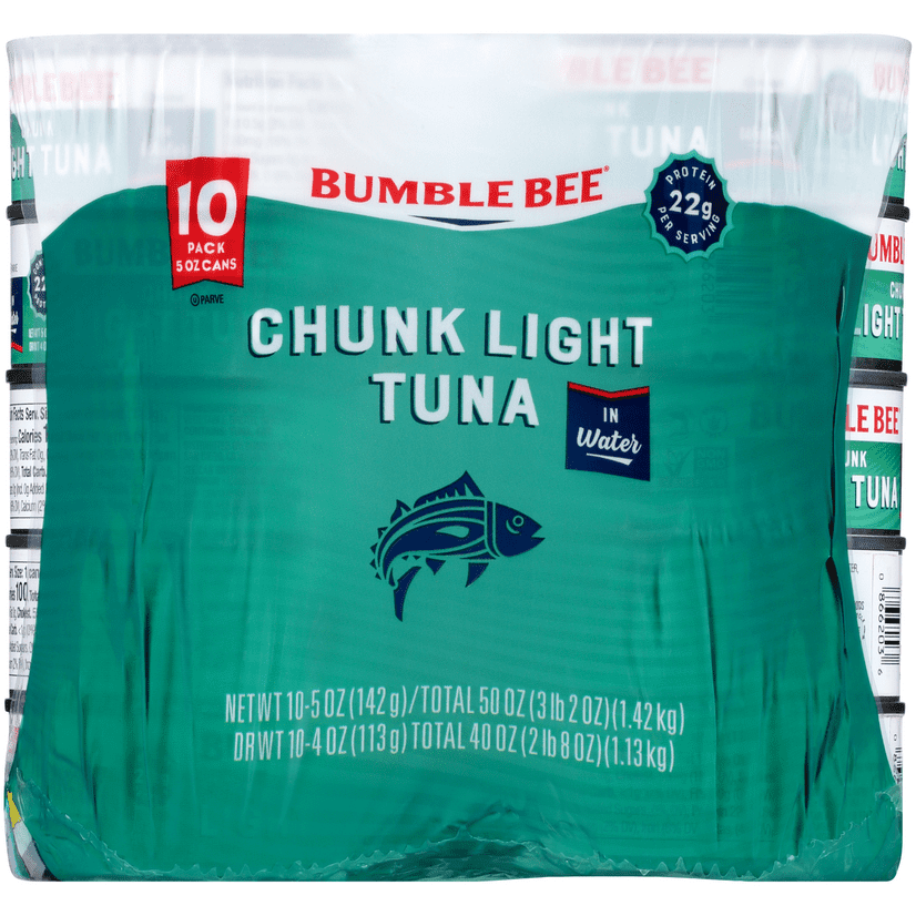Bumble Bee Chunk Light Tuna in Water, 5 oz Can (Pack of 10) Wild