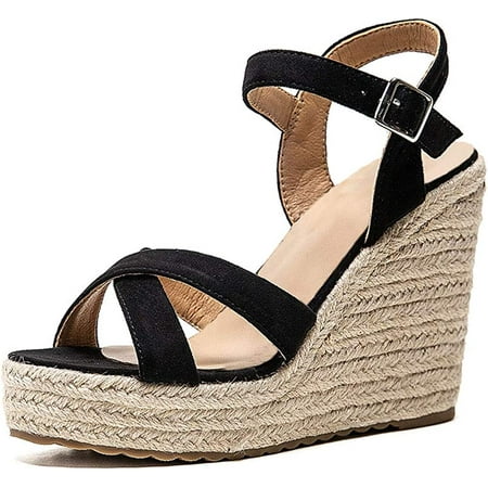 

Women s Platform Sandals Wedge Ankle Strap Open Toe Sandals