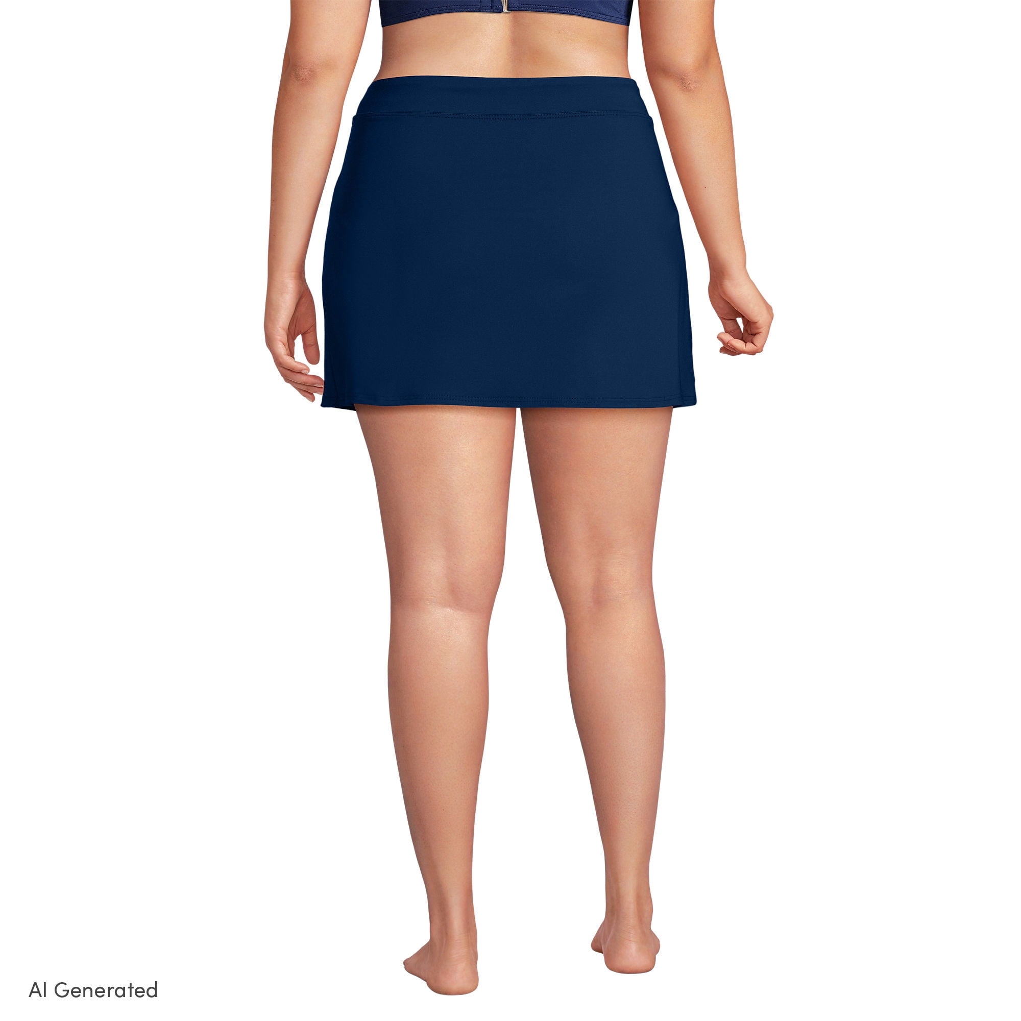 Lands' End Women's Plus Size Tummy Control Swim Skirt