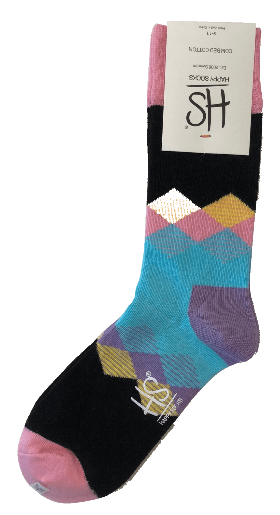 Portable Mens Colorful Cotton Happy Socks Warm Diamond Casual Dress Socks 9-11