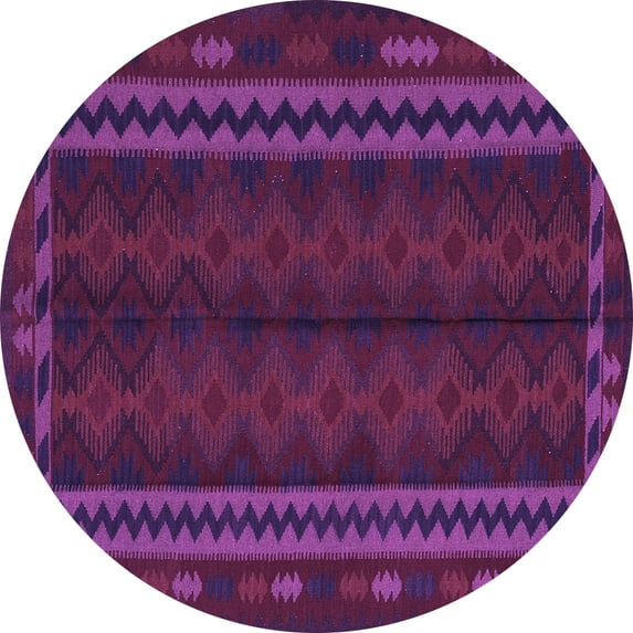 Ahgly Company Indoor Round Southwestern Purple Country Area Rugs, 8' Round