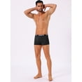 thumbnail image 4 of DARING DIVA Men's Lightweight Short Leg Stretch Boxer Briefs 28 Black, 4 of 6