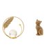 thumbnail image 1 of Escultura de gato con bola de cristal, figura de resina metálica, adorno de escritorio para interiores, estatua coleccionable para pasillo, chimenea,, 1 of 8