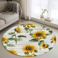 thumbnail image 3 of Vintage Style Round Area&nbsp;Rug 3.3ft Sunflower Gray Wood Grain Farmhouse Non-Slip&nbsp;Washable Circle Rugs Soft Felt Indoor Floor Mat for Bedroom Kitchen Living Room Bathroom, 3 of 9