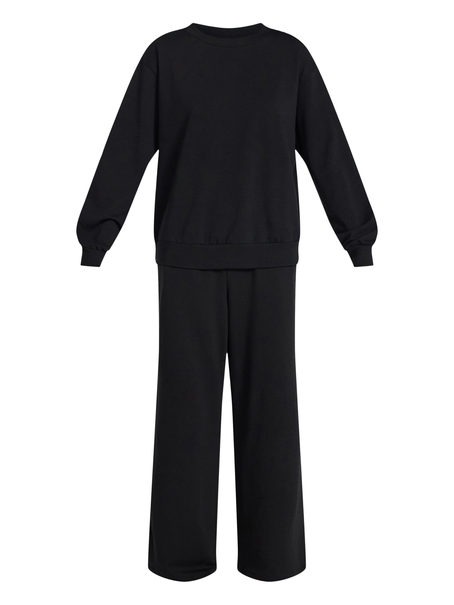 No Boundaries Cozy Sleep Long Sleeve Top and Pants Set, 2-Piece, Women’s