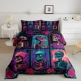 thumbnail image 2 of Homewish Gothic Romantic Bedding Comforter Set,Valentine Rose Flower Twin Comforter Sets,Spooky Skeleton Skull Bedding Set For Boys Girls,Super Cozy Room Decor Reversible,2pcs, 2 of 8