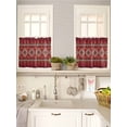 thumbnail image 5 of Red Retro Boho 2 Panel Kitchen Curtains for Small Windows, Vintage Ethnic Tribe Abstract Art Bathroom Tier Curtain, Short Window Treatment for Bedroom/Living Room 55"x24", 5 of 6