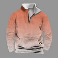 thumbnail image 2 of Namayuj Mens Zip Up Sweatshirts Basic Gradient Round Neck Sweatshirt Lightweight Pullover Tops Stand Collar Winter Long Sleeve Shirts, 2 of 6