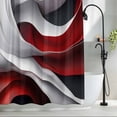 thumbnail image 2 of Red Black White Fabric Shower Curtain Gradient Art Washable Shower Curtains for Bathroom, Waterproof Bath Curtain with Hooks Home Decor 36x72in, 2 of 8
