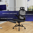 thumbnail image 3 of Mainstays Ergonomic Height Adjustable Mesh Office Chair for Teens and Adults with Lumbar Support and Tilt Function, with Leg Rest, Black, 3 of 12