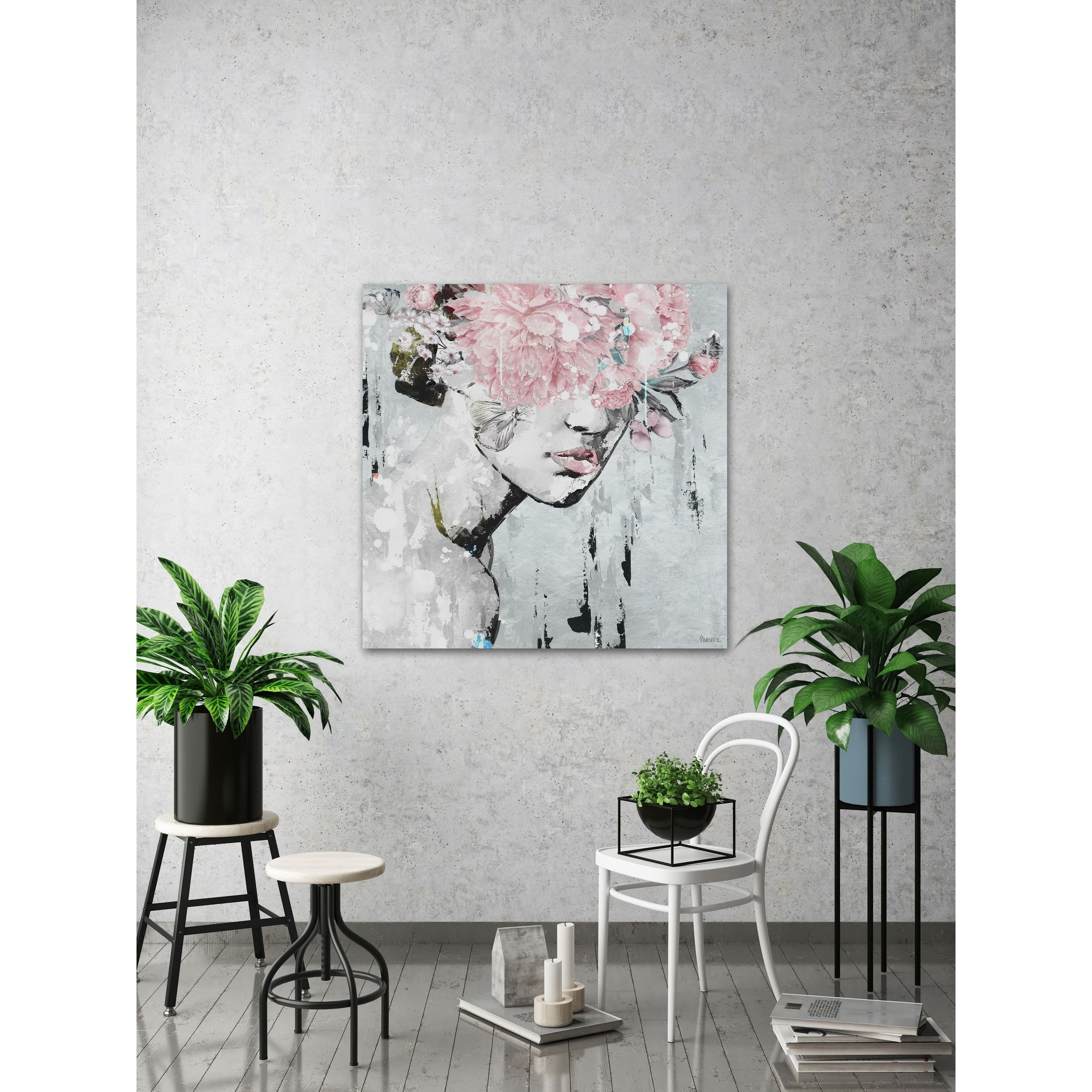 Parvez Taj Pink Flower Bloom Canvas Wall Art