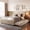 Beige, variant on Queen Size Velvet Upholstered Platform Bed with Twin XL Trundle, Space Saving Bed Frame for Sleepovers and Guest Room, Beige