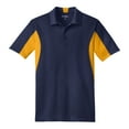 thumbnail image 5 of Yellow Rooster Mens Side Blocked Micropique Sport-Wick Polo True Navy/ Gold XS, 5 of 7