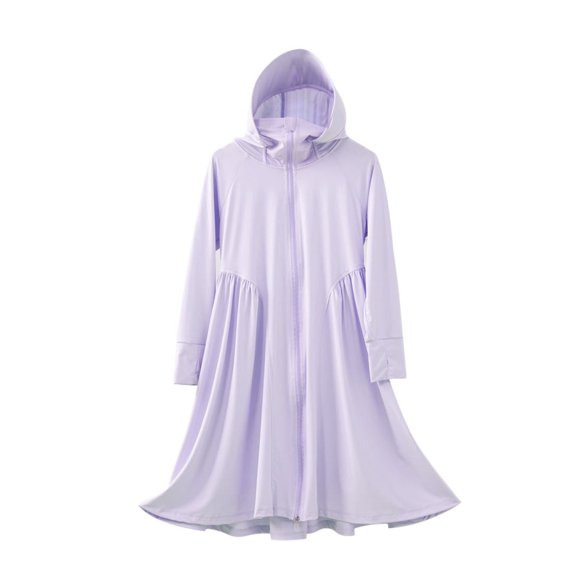 AUNVITO Girls Long Hooded Dress Sun Protection Cooling Ice Silk Summer Lightweight Comfortable