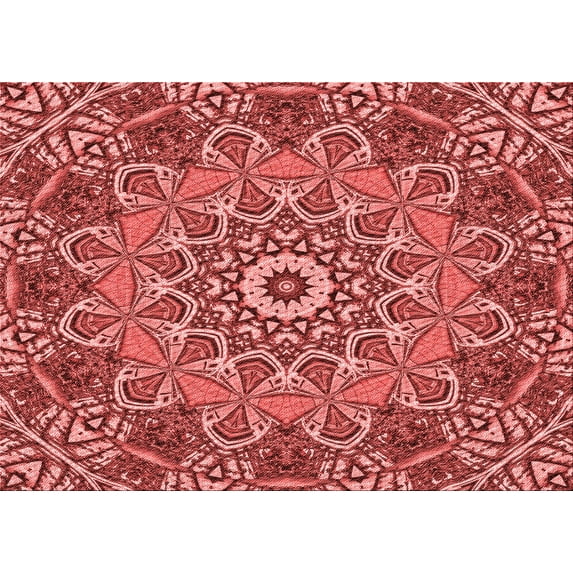 Ahgly Company Machine Washable Indoor Rectangle Transitional Pastel Red Pink Area Rugs, 2' x 5'