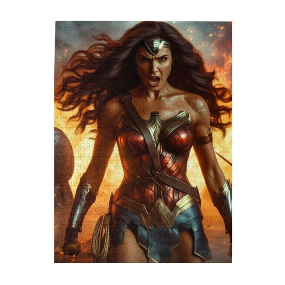 Jigsaw Puzzle 500PCS, Wonder Woman Picture Wooden Puzzle Challenging Game Fun Artwork