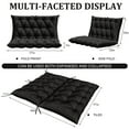 thumbnail image 2 of Pakunoda Porch Swing Cushions 47” X 40” X 5”, 2-3 Seater Bench Cushion with Backrest, Waterproof Replacement Outdoor Cushion with Tie, Black, 2 of 5