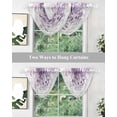 thumbnail image 5 of Waterfall Valances for Windows, Purple Eucalyptus Kitchen Sheer Valance Curtains, Spring Botanical Plant Aesthetic Rod Pocket Elegant Swag Valances for Living Room Bedroom, 47.2"x38.5", 3 Panel, 5 of 8