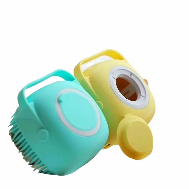 Paquete de 2 cepillos de baño para perros, champú de silicona suave para mascotas, dispensador de masaje, cepillo de ducha de aseo para perros y gatos de pelo corto y largo, lavado,