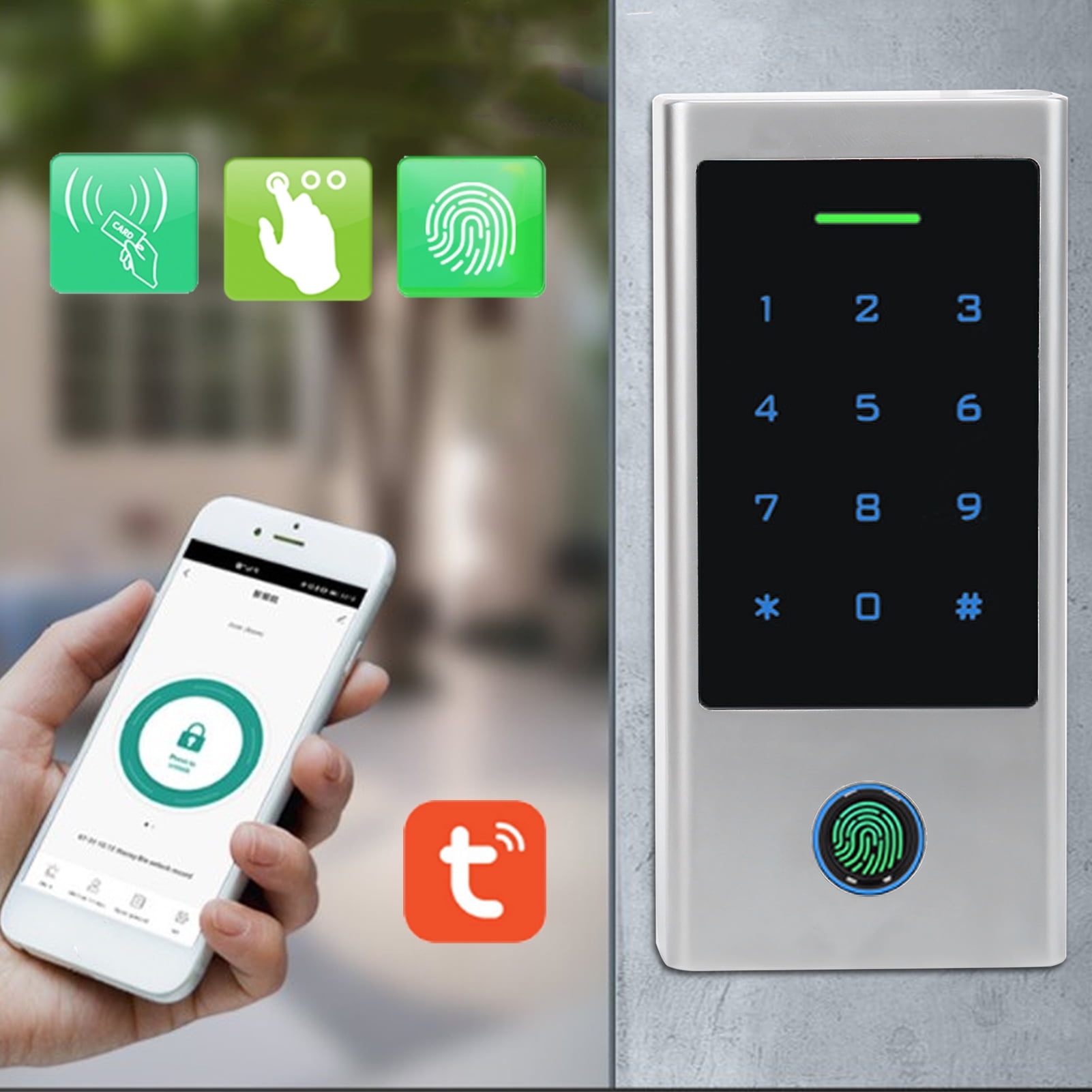Controlador De Acceso Independiente Cifrado Anticopia, Teclado De Control De Acceso Con Identificacion De 125 Khz Lector De Tarjetas Con Panel De Digitos Para Cerradura De Puerta