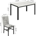 thumbnail image 4 of AWQM 4 Person Kitchen Dining Set, Marble Dining Table and Chairs with 4 Plush Upholstered Chairs for Apartments, Kitchens, Dining Rooms, Breakfast Corners, and Small Spaces., 4 of 8