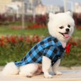 thumbnail image 4 of Paquete de 3 camisas a cuadros azules y negras para perros suaves e informales, 4 of 5
