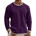 thumbnail image 2 of HAJWOH Men's Cotton Long Sleeved Lightweight Soft Athletic Crew Neck Gym Tops for Running Lounging Basic Shirts, 2 of 5