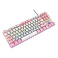 thumbnail image 2 of Teclado mecánico verdadero de 87 teclas, retroiluminación, teclado para juegos con cable USB, cubierta de Metal, 2 of 2