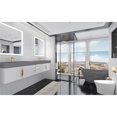 thumbnail image 5 of Amazon 84" White Wood Floating Vanity with Gray Top and Gold Trim, 5 of 10