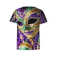 thumbnail image 4 of RKSTN Women's Oversized Mardi Gras T Shirts Crewneck Funny Carnival Graphic Printed Short Sleeve Shirts Tops Womens Casual Summer Plus Size Round Neck Loose Fits Comfy Holiday Tee Shirts, 4 of 5