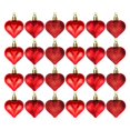 thumbnail image 2 of 24Pcs Heart Ornaments,Multi Finish Heart Baubles Hanging Ornaments for Valentine's Day Decor Mother's Day Christmas Tree Wedding Anniversary Party Decoration(Red), 2 of 9