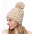 thumbnail image 3 of WITHMOONS Winter Soft Knit Pom Beanie Beads Skull Slouch Hat YZP0082 (Beige), 3 of 6