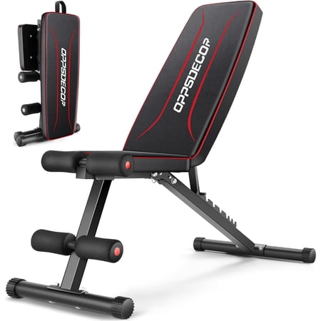 OPPSDECOR Weight Bench for Home Gym, 660LBS Fast Foldable Workout Bench Press for Home Gym Full Body Strength Training, 8 Adjustable Backrests Incline/Flat/Decline Sit up Bench