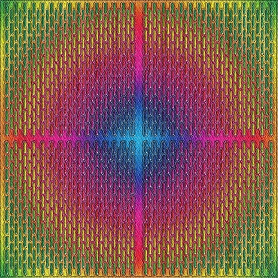 Ahgly Company Indoor Square Patterned Copper Green Abstract Area Rugs, 6' Square