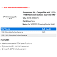thumbnail image 2 of Suspension Kit - Compatible with 1978 - 1988 Oldsmobile Cutlass Supreme RWD 1979 1980 1981 1982 1983 1984 1985 1986 1987, 2 of 2