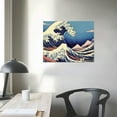 thumbnail image 3 of ARISTURING Great Wave of Kanagawa Katsushika Hokusai Modern Stretched and Framed Canvas Prints Artwork Abstract Landscape Pictures Paintings on Canvas Wall Art for Home  Decorations 20x16 inch, 3 of 4