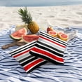 thumbnail image 6 of 2 Pack Outdoor Waterproof Throw Pillow Covers,Red Black Grey Stripes Decorative Square Pillow Case Patio Pillowcases for Chair Couch Sofa 16x16in, 6 of 9
