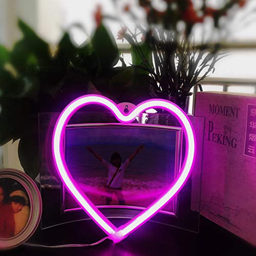Heart Neon Sign Home Battery Operated or USB Powered LED Neon Light for Party