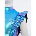 thumbnail image 6 of Zaldita Kids Girls Ruffle Sleeve Crop Tank Top Jazz Hip Hop Dance wear Street Dancewear Shiny Metallic Dance Vest Blue 6, 6 of 7
