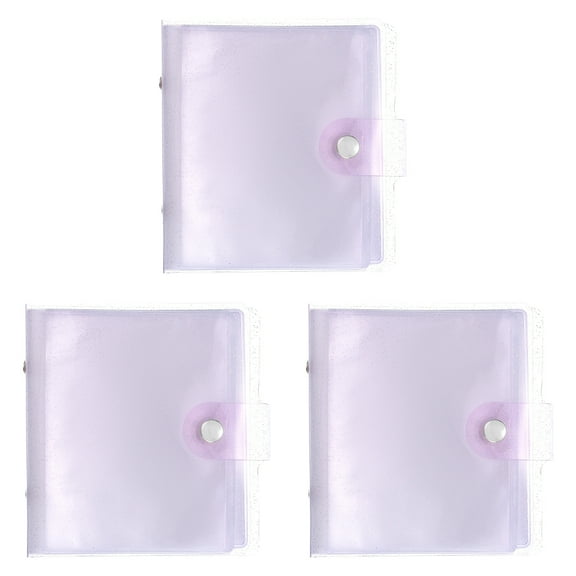 3 Pcs Mini Photo Album, 36 Pockets 4x4 Kpop Photocard Holder, Purple
