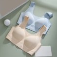 thumbnail image 3 of Women's Fixed Cup Front Buckle Underwear For The Elderly Plus Size Bra Without Underwire Thin Tank Top Bra Woman's Bra Pack Bras for Women Womens Bra Wireless Womens Strapless Bras Sports Bra Pack, 3 of 4