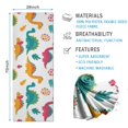 thumbnail image 2 of White Cartoon Dinosaurs Roar Pattern Hot Yoga Mat Towel Non Slip for Hot Yoga - Quick-Drying Yoga Mat Cover with 4 Corner Pockets with Travel Bag - Hot Yoga Towel Non Slip 70"x26", 2 of 6