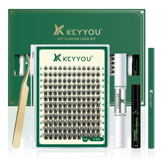 Kit de extensión de pestañas DIY KEYYOU, 144 piezas, kit Lash Clusters Y08