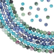 3 Strands Mixed Gemstone Faceted Beads 3 Style Star Beads Natural and Synthetic Round Stone Beads Beading Loose Gemstones for Bracelet Necklace Earrings Making