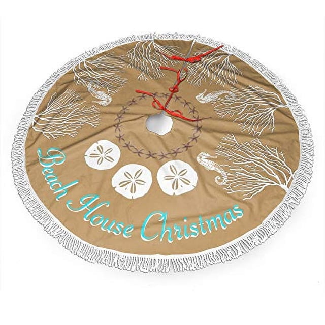 Falda para árbol de Navidad FREEHOTU Beach Coral Christmas 36 cm