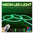 thumbnail image 2 of KERTME Neon Led Type AC 110-120V LED NEON Light Strip, Flexible/Waterproof/Dimmable/Multi-Modes LED Rope Light + 23 Keys Remote for Home/Garden/Building Decoration (98.4ft/30m, Green), 2 of 4